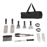 12件不銹鋼燒烤工具套裝，食品級耐熱，附收納袋